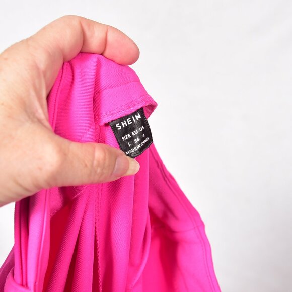 Shein Women's Pink Dress Pants With Belt Size S 4 - Picture 5 of 5